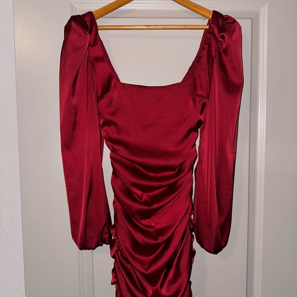 Red satin oh Polly dress